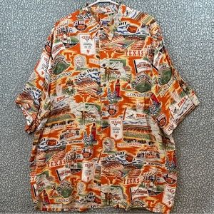 Reyn Spooner Mens Texas Longhorns Button Up  Rayon Shirt Short Sleeves 3XL